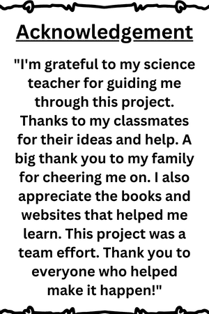 Science Project Acknowledgement